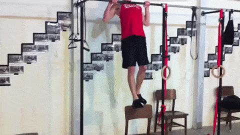 A chair can be a great tool to help you get your first pull-up.