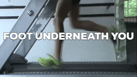 This gif shows that your foot should be underneath you while running.